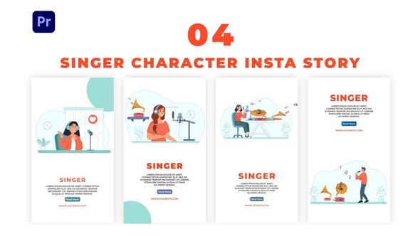 Singer Character Animation Instagram Stories Template