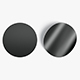 Two Black Round Stickers - smooth and curled corners glued tag - 3DOcean Item for Sale