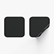 Two Black Square Stickers - smooth and curled corners adhesive label - 3DOcean Item for Sale