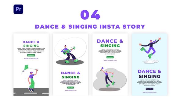 Premiere Pro Dance and Singing  Instagram Stories Pack