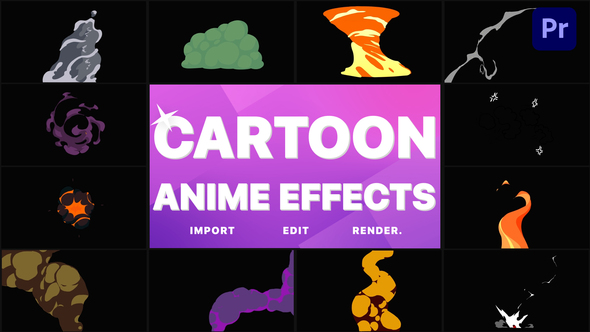 Cartoon Anime Effects Pack | Premiere Pro MOGRT
