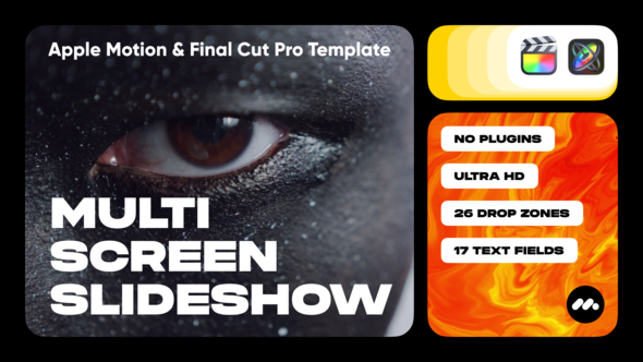 Multi Screen Slideshow Template for Apple Motion & Final Cut Pro