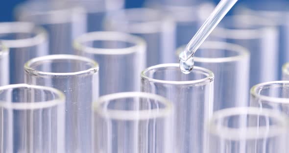 Pipette dropping sample into test tube