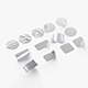 13 Stickers Set - silver adhesive round and square sticky labels - 3DOcean Item for Sale