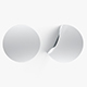 Two Round Stickers - silver smooth and curved sticky labels - 3DOcean Item for Sale
