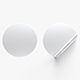 Two Round Stickers - silver flat and curled corners glutinous tally - 3DOcean Item for Sale