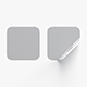 Two Square Stickers - silver smooth and curled corners adhesive label - 3DOcean Item for Sale