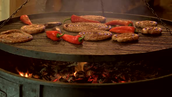 Food on Grill, Coal.