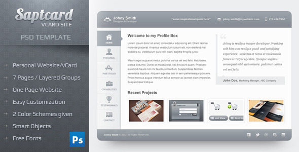 Saptcard Vcard Template