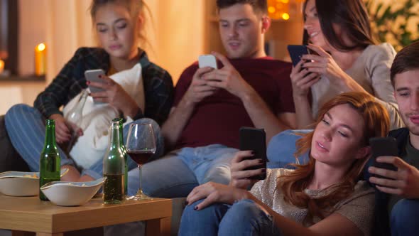 Friends with Smartphone Watching Tv at Home 75