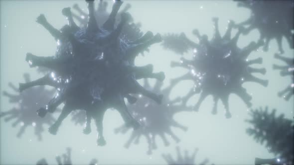 Bacteria Virus or Germs Microorganism Cells Under Microscope with Depth alt