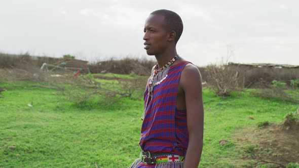 Maasai man walking