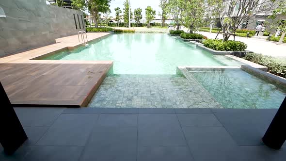 Modern and Peaceful Swimming Pool with Beautiful Garden