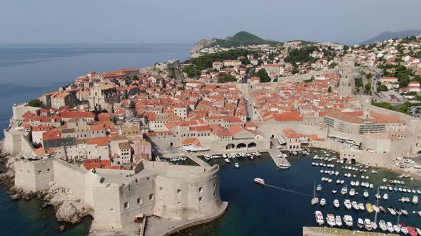 Aerial view of Dubrovnik, beuatiful city in Dalmatia region, southern Croatia