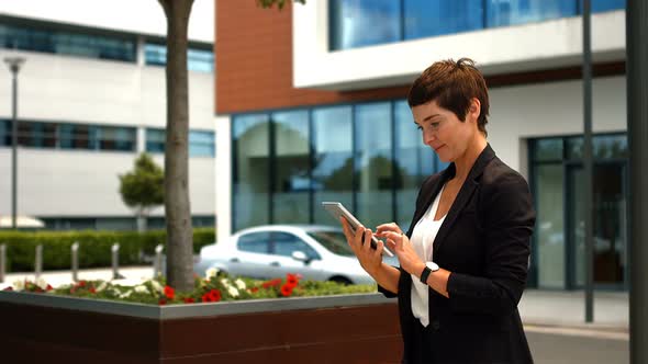 Businesswoman using digital tablet