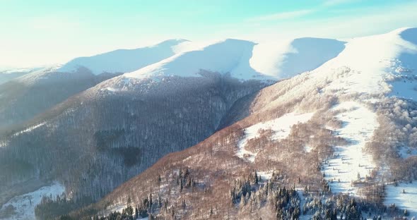 Aerial Shot of Majestic Sunrise in the Mountains