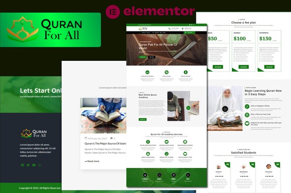 Quran For All - Study Academy Elementor Template Kit