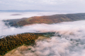 Amazing flowing morning fog in summer mountains - PhotoDune Item for Sale