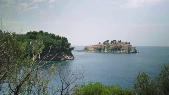 Sveti Stefan Is a Tourist Town By the Sea. Montenegro. Day