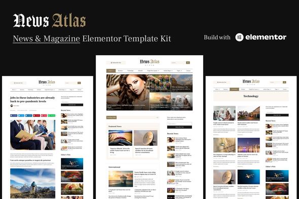 NewsAtlas  – News & Magazine Elementor Template Kit