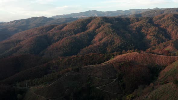 Ban Bon Na Viewpoint at Sunrise with Fog Above Mae Chaem Doi Inthanon National Park Chiang Mai