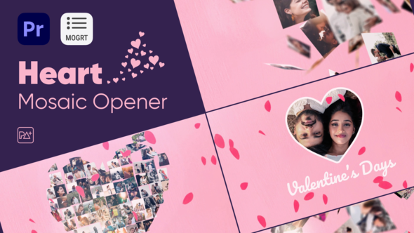 Heart Mosaic Opener For Premiere Pro