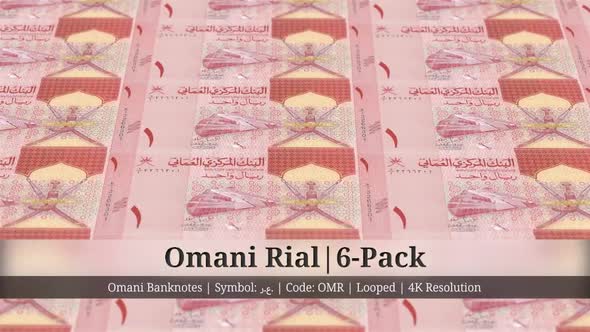 Omani Rial | Oman Currency - 6 Pack | 4K Resolution | Looped