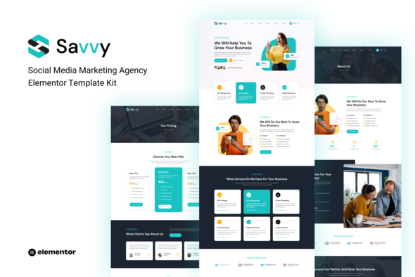 Savvy – Social Media Marketing Agency Elementor Template Kit