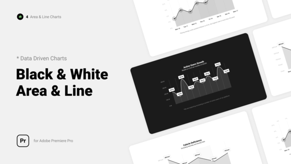 Black & White — Line and Area Charts l MOGRT for Premiere