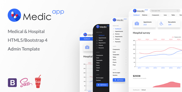 MedicApp - Medical HTML5/Bootstrap 5+ admin template