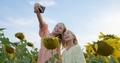Relaxed girl making selfie phone in field - PhotoDune Item for Sale