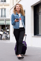 Full body happy travel woman walking in city with bag and mobile phone - PhotoDune Item for Sale