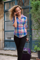 happy travel woman talking with mobile phone on street - PhotoDune Item for Sale
