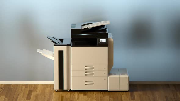 Problem with broken Office Printer,  Xerox Virus. Flying paper error display.