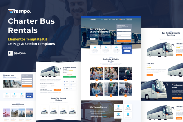 Transpo - Charter Bus Rental Company Elementor Pro Template Kit