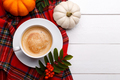 Cup of hot coffee with pumpkins - PhotoDune Item for Sale