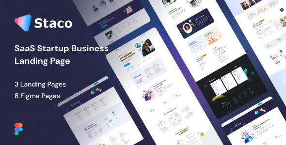Staco - SaaS Startup Business Landing Page Figma Template