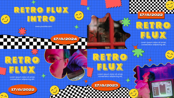 Blue Red Color Combination Retro Flux Intro