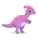 Vector Illustration with Dinosaur Parasaurolophus - GraphicRiver Item for Sale