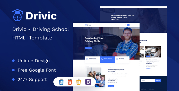 Drivic - Online Driving School HTML Template