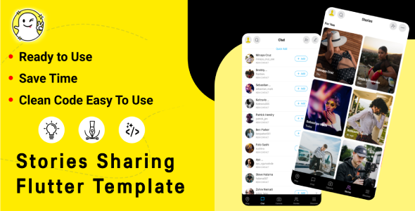 Snapchat Clone Stories Sharing Fultter Template
