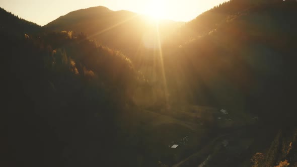 Sun Over Mountain Village Aerial