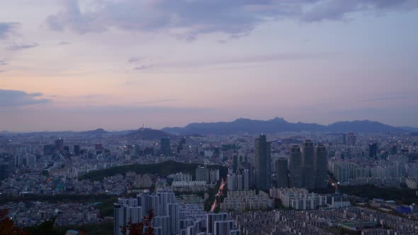 Kowloon Mountain Seoul Night City