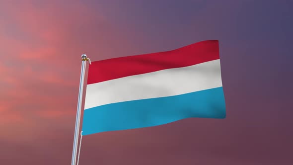 Flag Of Luxembourg Waving 4k