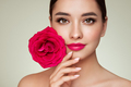 Beautiful young woman a rose flower - PhotoDune Item for Sale