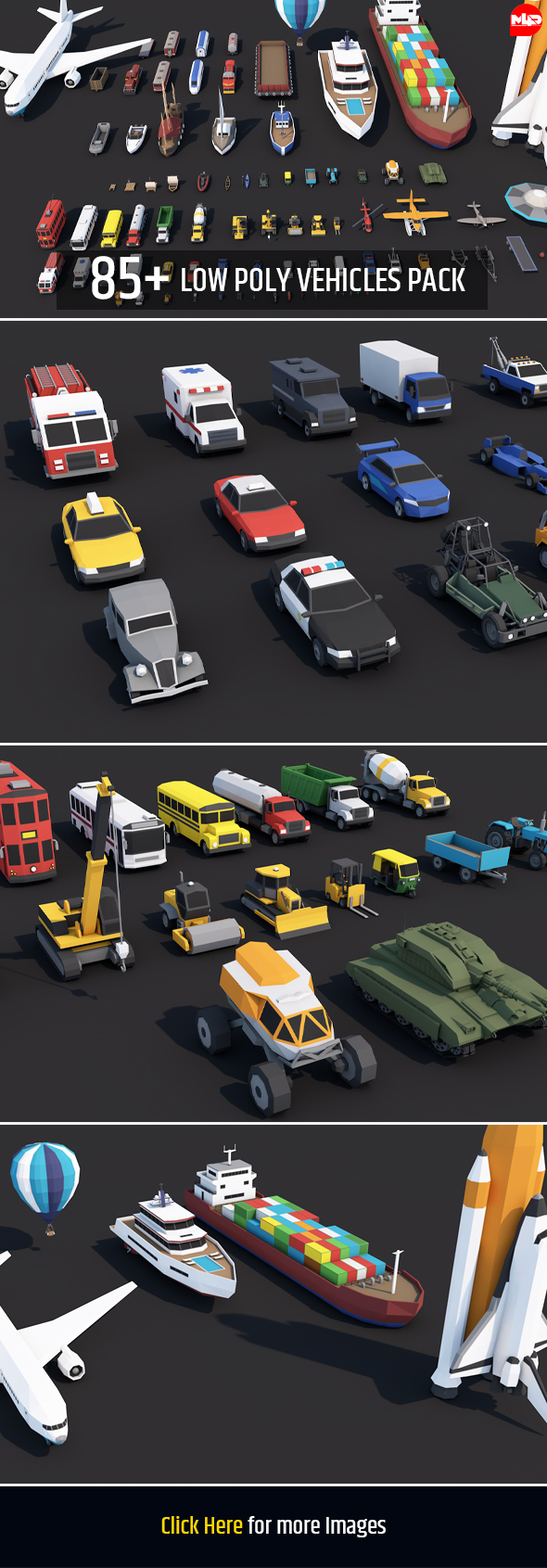 Low Poly Vehicles Pack Collection