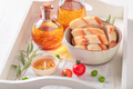 Fresh baguette seasoning with tomatoes olive oil. - PhotoDune Item for Sale