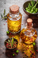 Fresh and healthy oil in bottle with mix of peppers. - PhotoDune Item for Sale