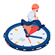 Isometric Businessman Running on Deadline Clock - GraphicRiver Item for Sale