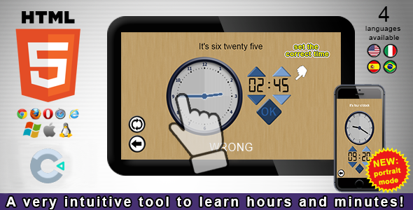 Adjust the Clock! - HTML5 Educational Game